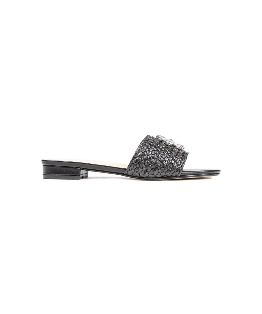 This Is A Summery, Dazzling, Slide Sandal That Will Accompany You Perfectly On These Sunny Days And Balm Evenings Out. The Ravel Esme Slide Has A Black Weaved Strap With Gorgeous Jewels, A Cushioned Insole, Flat, Slim Sole With A Petite Heel. These Lightweight Flats Will Add Some Sparkle To Your Summer Outfits.