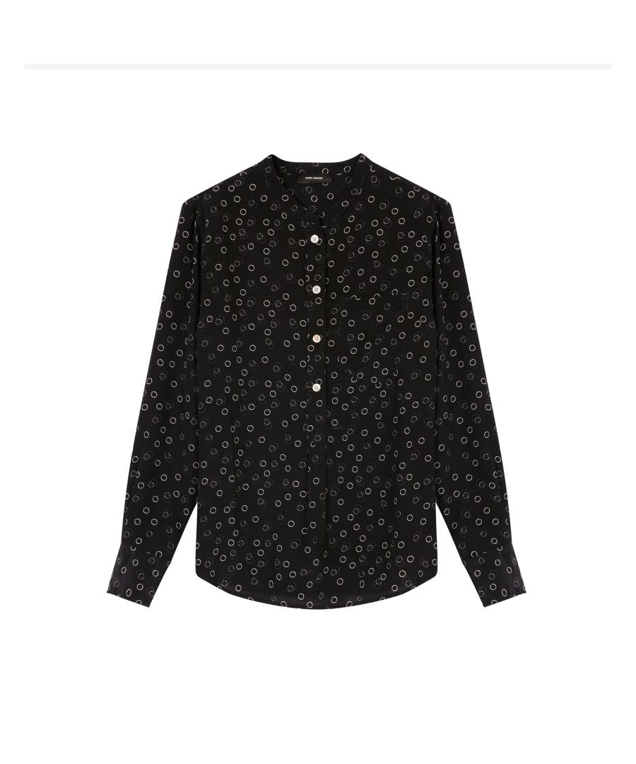 - Composition: 100% silk - Long sleeves - Front button closure - Button cuffs - Curved hemline - Machine wash (delicate) - Made in India - MPN RUSAK_BLACK - Gender: WOMEN - Code: TOP IT 2 SH 03 O33 S2 T