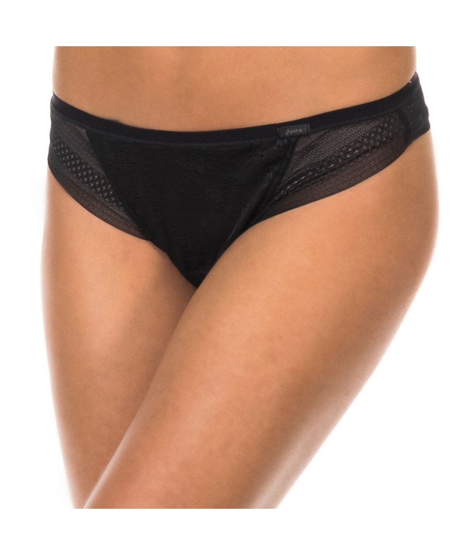  Womens Magic Band Brazilian effect panties breathable fabric 1031622 women - Black - Size Large