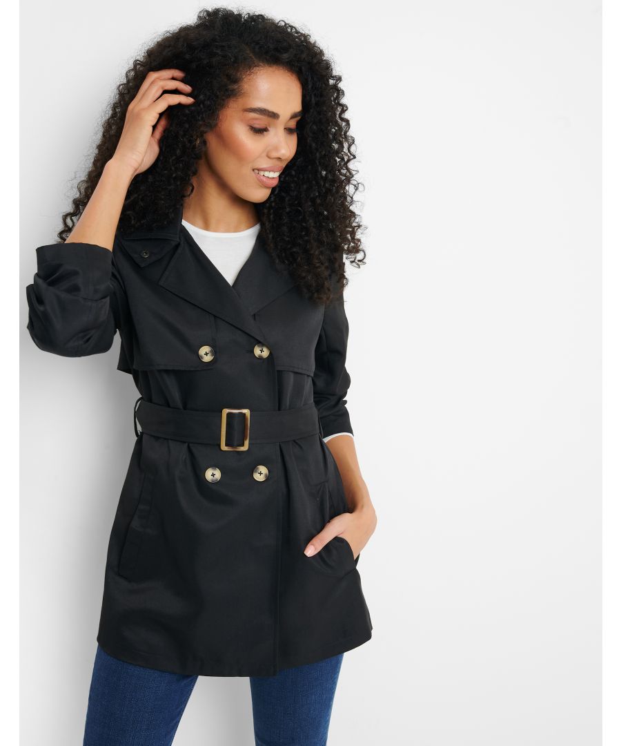 Complete any wardrobe with this classic trench coat from Threadbare. The coat features a hood, revere collar, side pockets, button and tie waist fastenings. This style is fuss-free and easy to style. Other colours available.