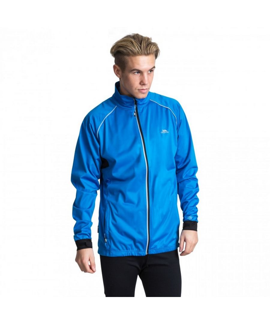Waterproof jacket with reflective piping and prints. Two front zip pockets and rear zip pocket into which jacket can be folded. Trespass Mens Chest Sizing (approx): S - 35-37in/89-94cm, M - 38-40in/96.5-101.5cm, L - 41-43in/104-109cm, XL - 44-46in/111.5-117cm, XXL - 46-48in/117-122cm, 3XL - 48-50in/122-127cm. 100% Polyester, TPU membrane.