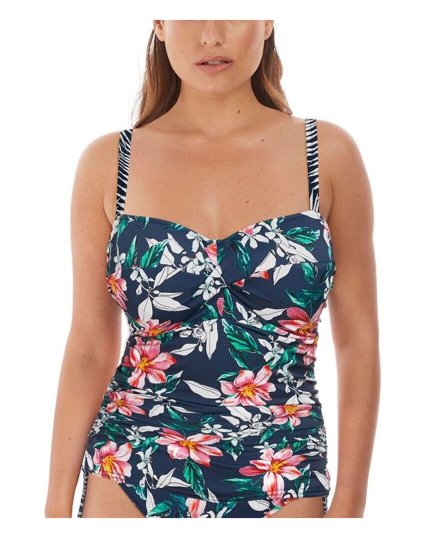 Fantasie Womens Port Maria Twist Front Tankini Top - Multicolour Nylon - Size 32D