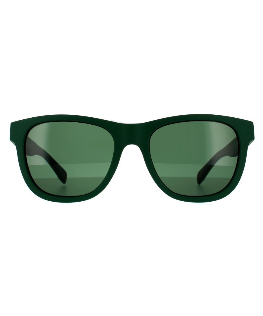 Lacoste Square Mens Matte Green Grey Sunglasses