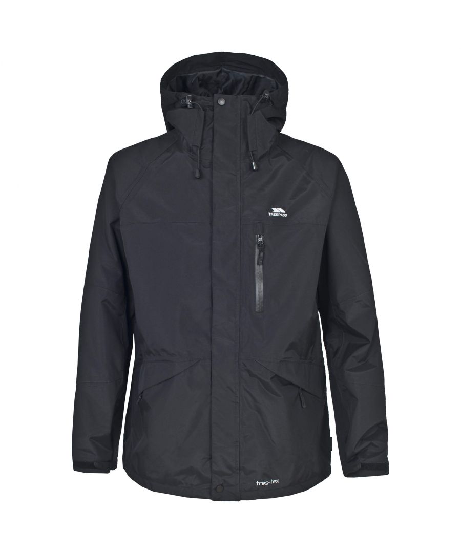 Image for Trespass Mens Corvo Hooded Full Zip Waterproof Jacket/Coat
