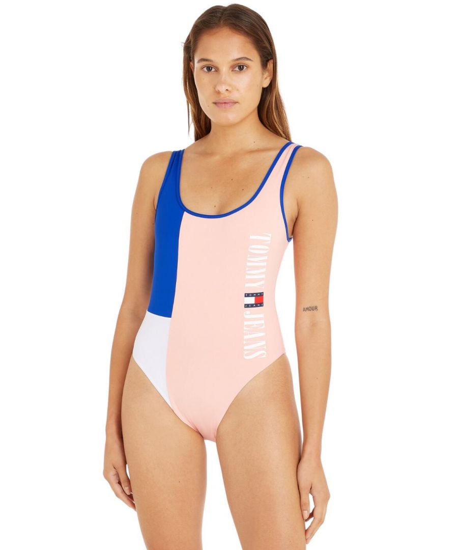 Tommy Hilfiger Womens UW0UW04095 Swimsuit - Multicolour Elastane - Size 10 UK