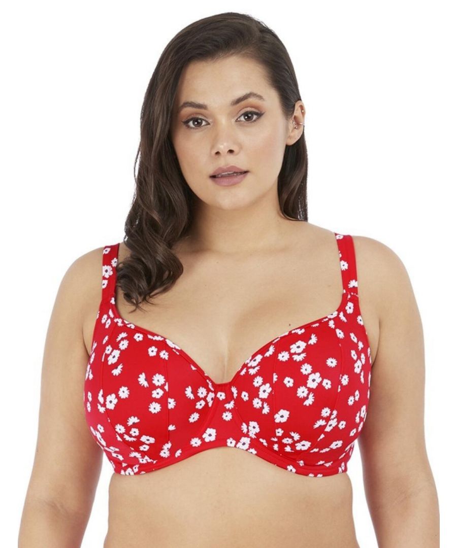 Elomi Womens 7272 Plain Sailing Sweetheart Bikini Top - Red Elastane - Size 36FF