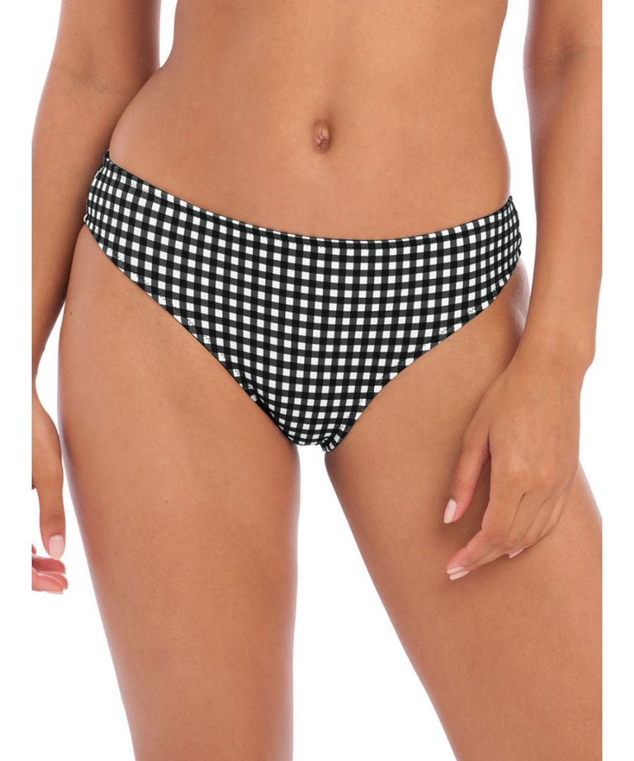 Freya Womens Check In Bikini Brief - Black - Size Large