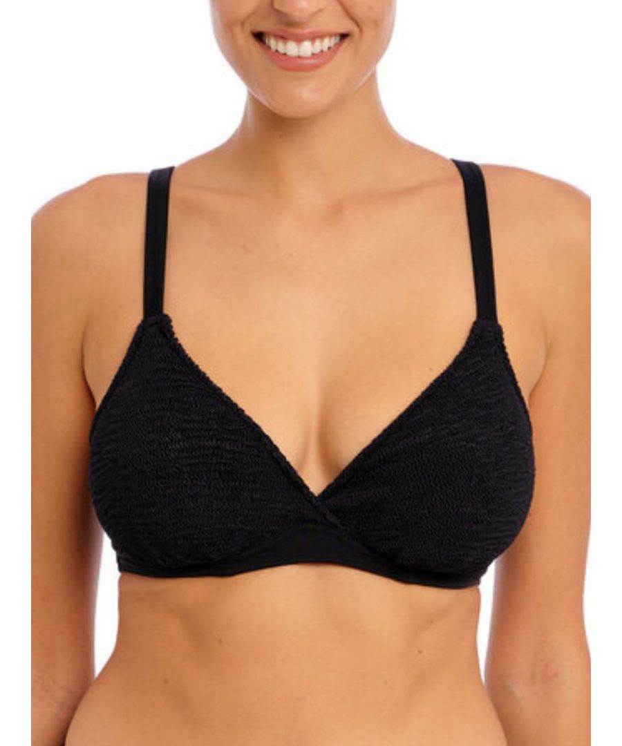 Freya Womens Ibiza Waves Plunge Bikini Top - Black polyamide - Size 30E