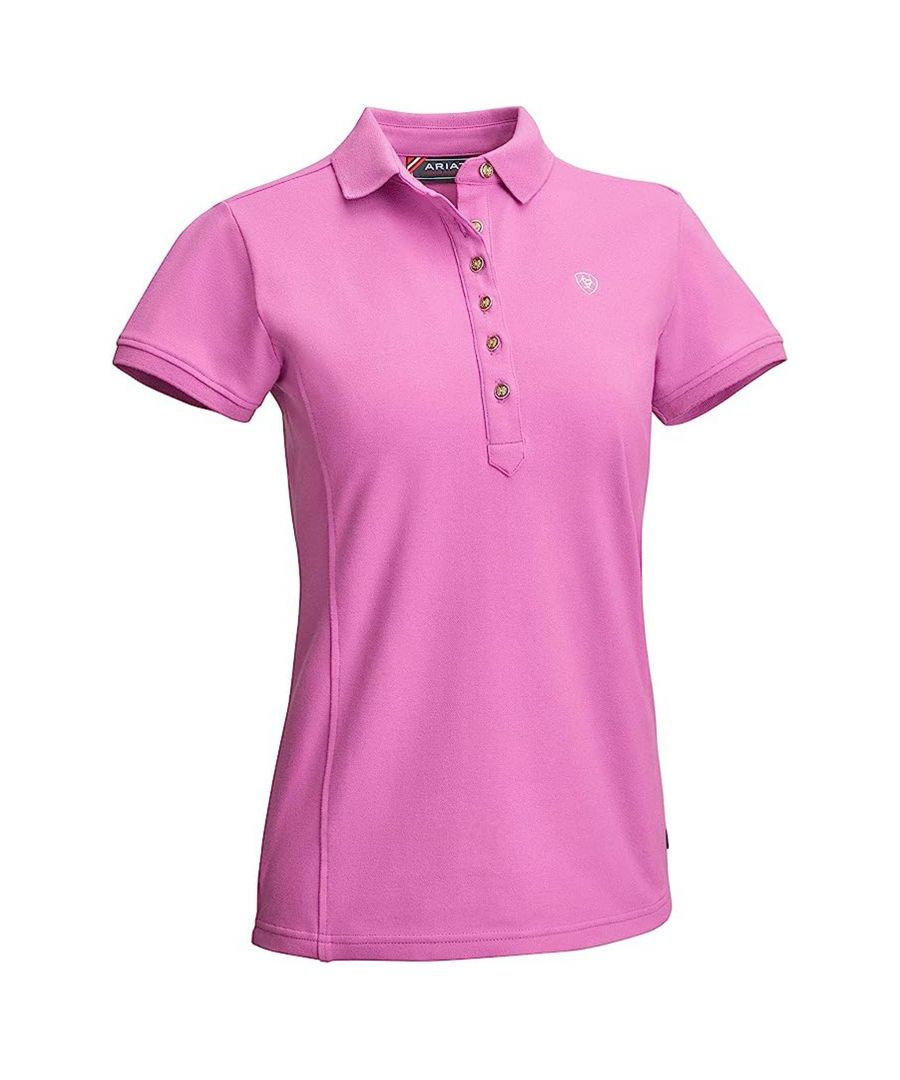 Ariat Prix 2.0 Short Sleeve Collared Pink Womens Polo Shirt 10034996