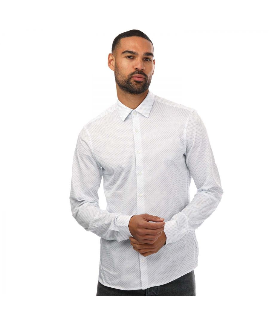 Calvin Klein slimfit overhemd met stretch voor heren, wit