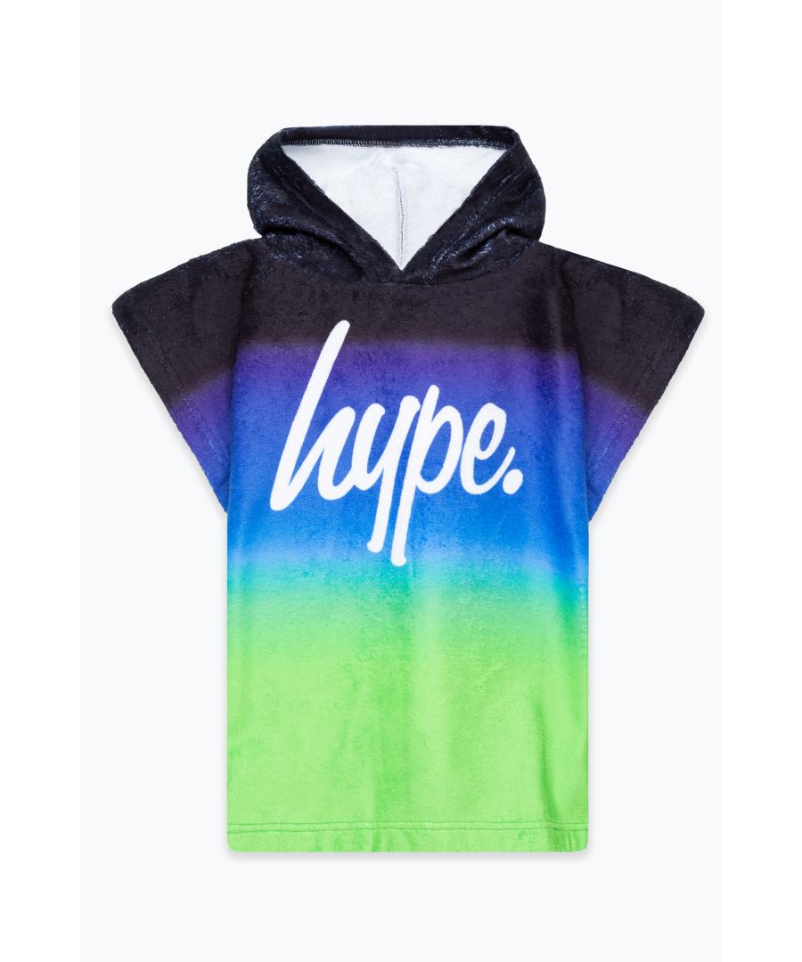 Stay safe from the sun this Summer with the HYPE. Boys Green Fade Cover Up. Designed in a 100% polyester fabric base for ultimate comfort, boasting a hood, all-over green fade design, and the iconic HYPE. script logo. Wear with matching swim shorts and a pair of HYPE. sunglasses to complete the look. Machine wash at 30 degrees. 