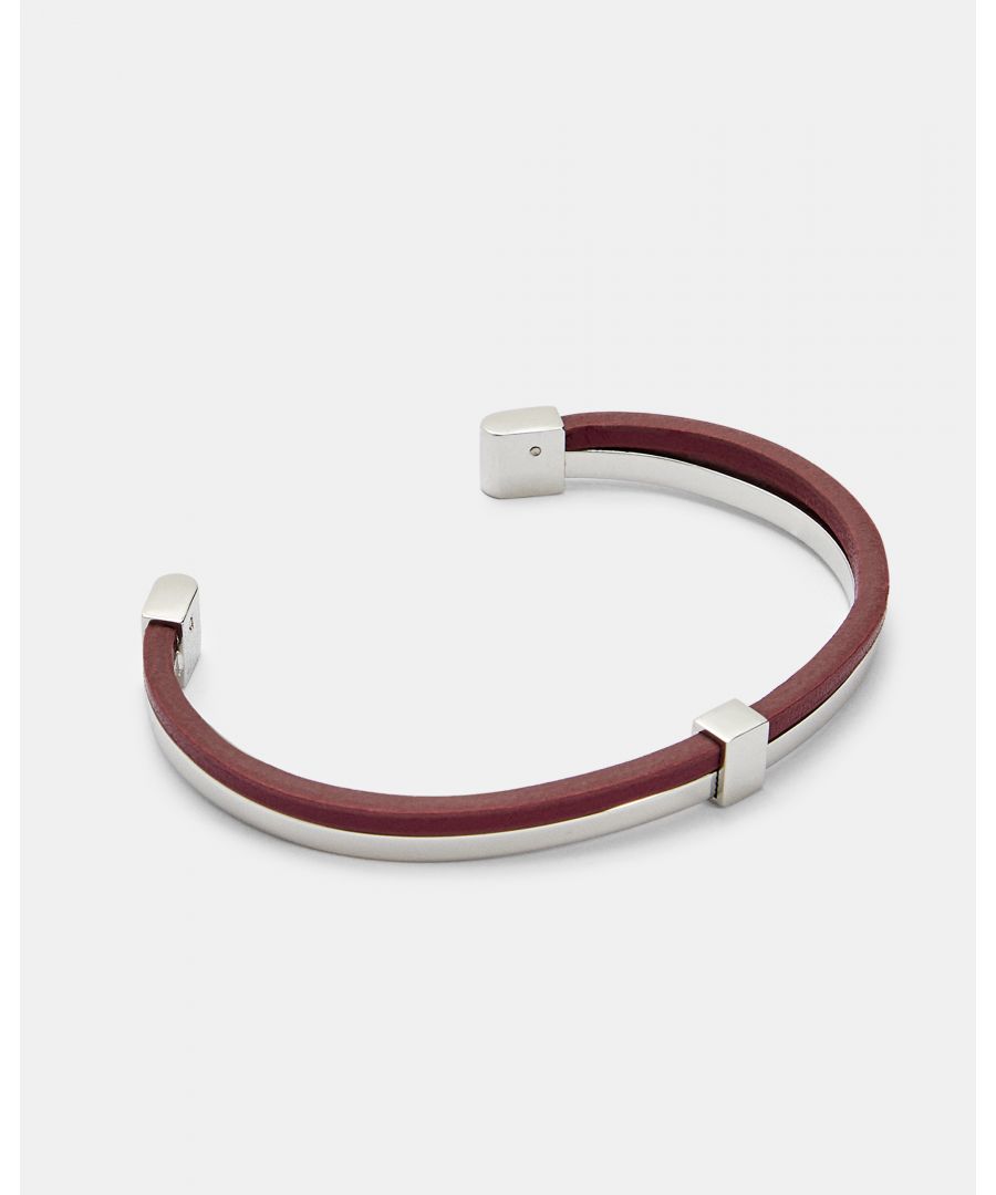 Image for Ted Baker Chann Metal And Leather Bangle, Red
