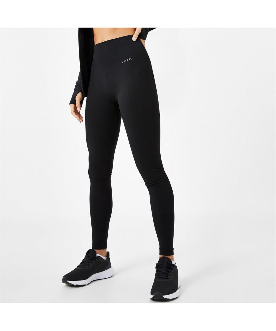 These USA Pro leggings create that seamless appearance with flattering fit on the figure. These are a high rise design, creating that forever stylish silhouette that we are a fan of. Perfect for any workout from jog to sprint, stretch to yoga, you name it. They support in all the right places too, so you can feel confident before, during and after your workout. • Sweat wicking • Squat proof • Seamless • High rise • Marl: 48% Nylon, 38% Polyester and 10% Elastane • Plain: 90% Nylon and 10% Elastane • Machine washable