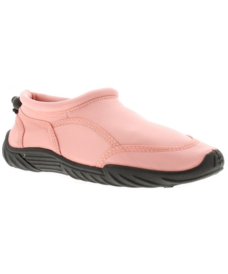 Miss Riot Rockpool Older Girls Watershoes Pink. Fabric Upper. Fabric Lining. Synthetic Sole. Childrens Girls Lycra Flexible Aqua Padded Comfort Shoe.