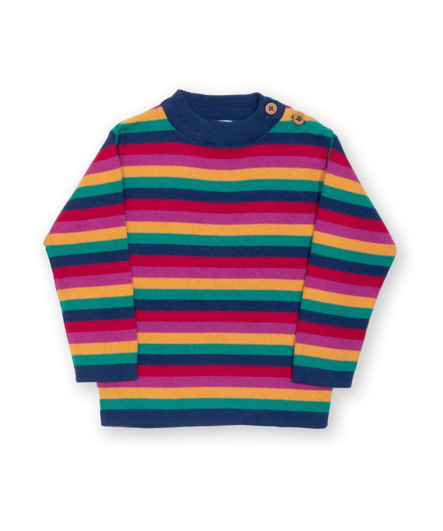 Kite Clothing Girls Rainbow Stripe Jumper - Multicolour Organic Cotton - Size 6-9M