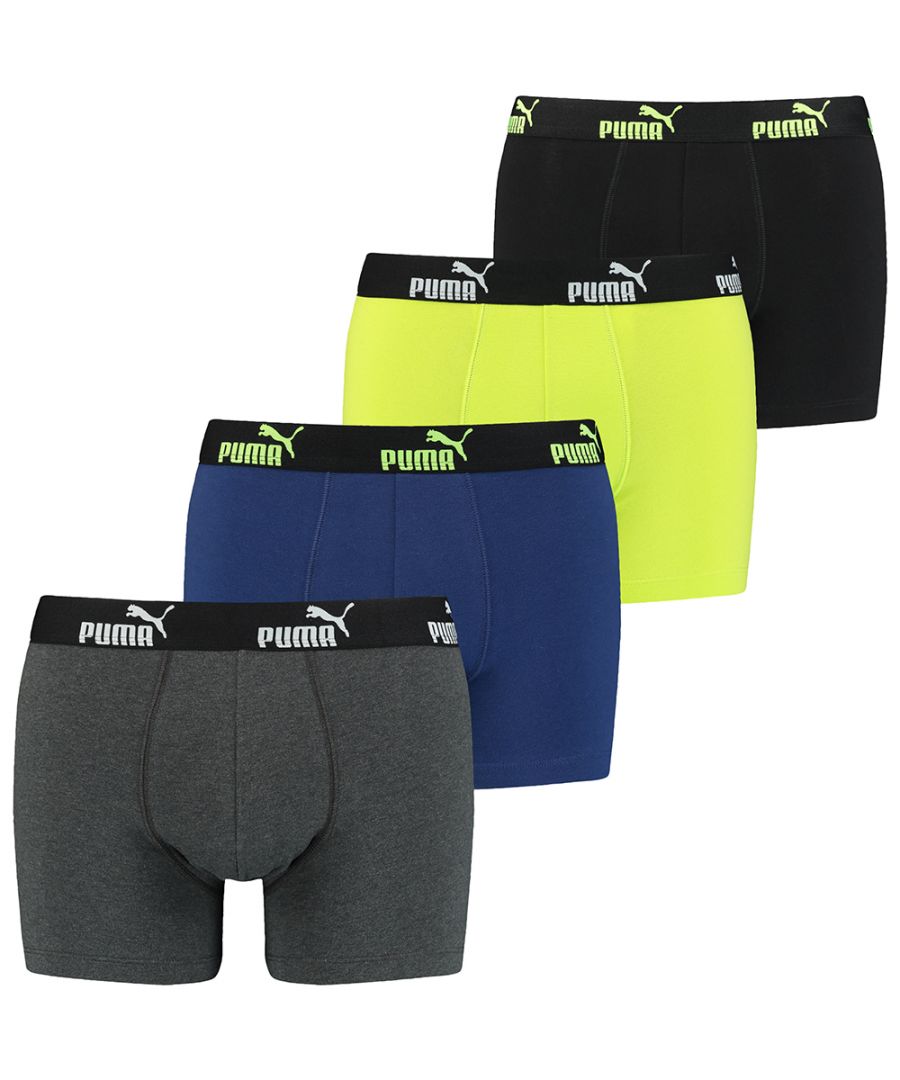 Puma Mens Soft Touch Branded 4 Pack Boxer Shorts