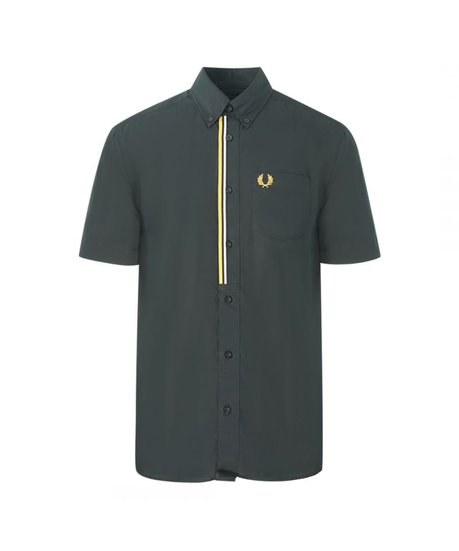 Image for Fred Perry Taped Placket Black Casual Shirt