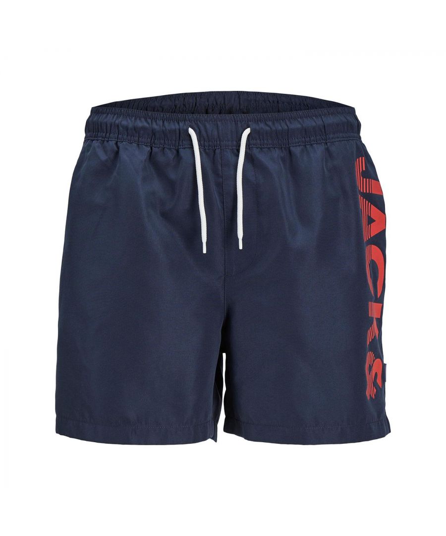 Jack & Jones Swim Shorts Mens Regular Fit Beach Wear Quick Dry - Navy - Size X-Large