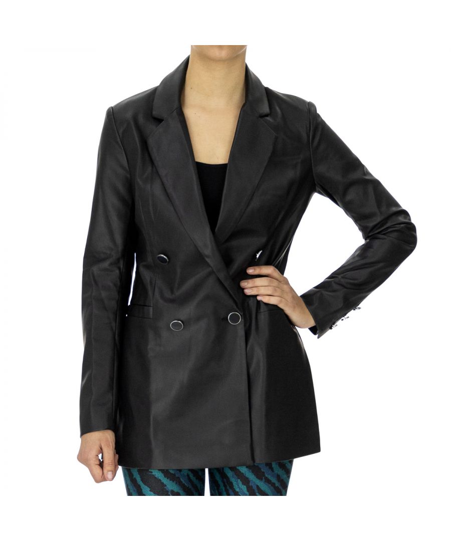 Image for Guess Womens Faux Leather Blazer Black