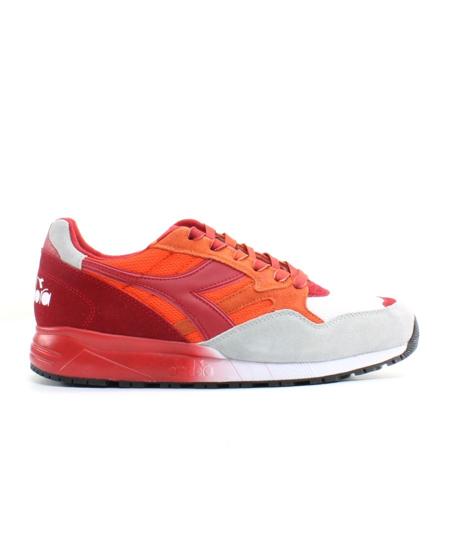 Diadora N902 Speckled Orange Red Mens Synthetic Lace Up Trainers C7958