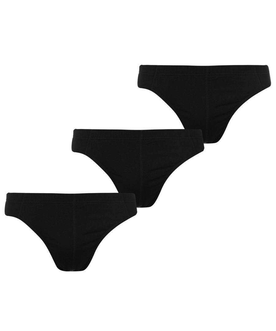 Slazenger 3 Pack Briefs Mens - This pack of 3 mens briefs from Slazenger feature a comfortable elasticated waistband, complete with signature Slazenger branding. > Pattern: Plain > Rise: Mid Rise > Fastenings: Elasticated Waist > Category: Underwear > Style: Briefs > Pack Size: x3