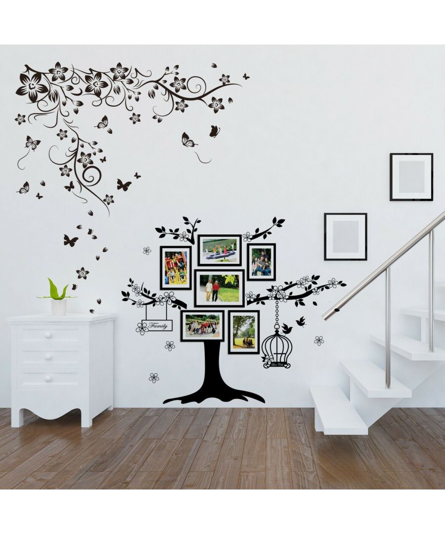 Image for Combo of Walplus New Huge Butterfly Vine + Huge Photo Frame Wall Stickers, Kitchen, Bathroom, Living room, Self-adhesive, Decal, Wall Sticker Flowers, Butterflies Decoration