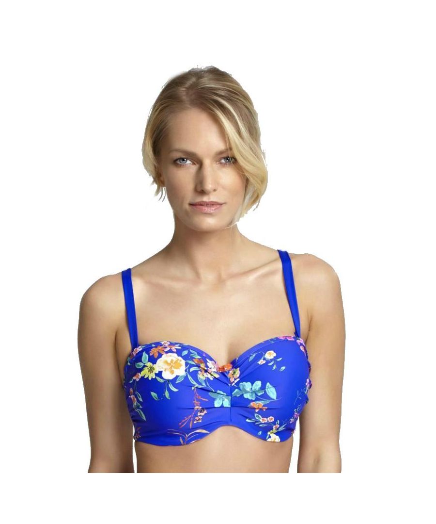 Panache Womens Florentine Bandeau Bikini Top - Blue - Size 32DD