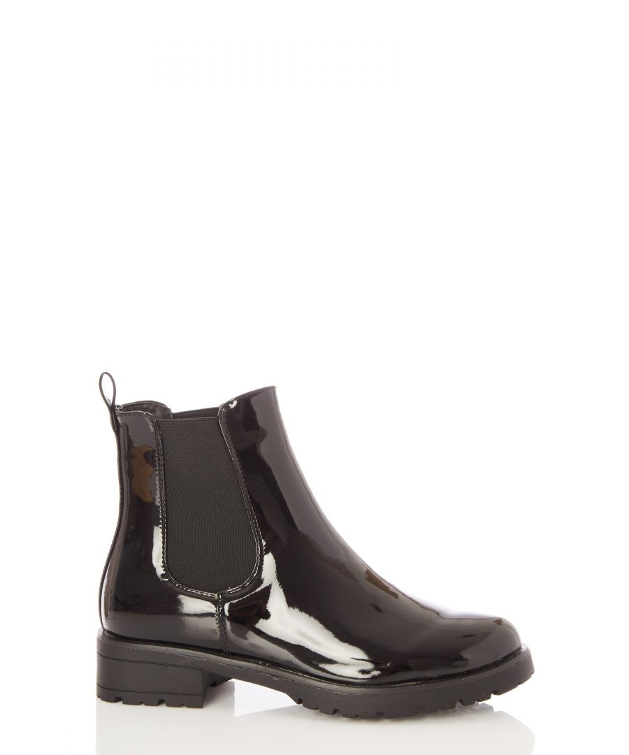Image for Black Patent Chelsea Ankle Boots