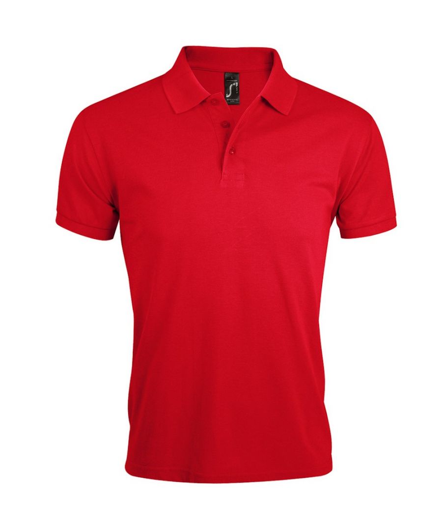 SOLS Mens Prime Pique Plain Short Sleeve Polo Shirt (Red) - Size 4XL