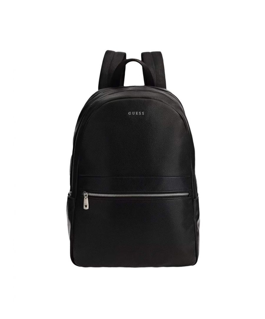 Guess Riviera herenrugzak zwart imitatieleer. Authentieke citybagage van het merk Guess - streetwear/sportwear design van Guess - Guess for men fashion, perfect voor het dagelijks leven - Zwarte Guess rugzak past perfect bij de rest van je kleedkamer - Kunstleer materiaal Comfortabel leer - klassiek - Riviera -