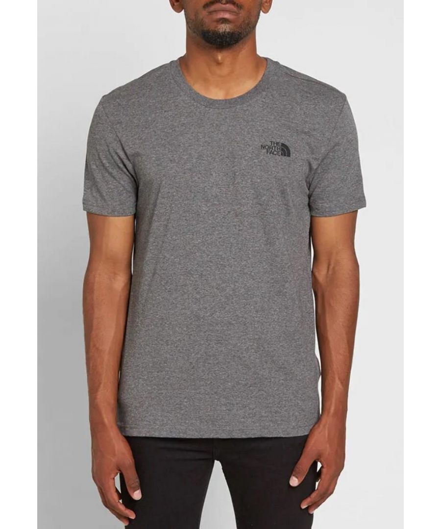 The North Face Mens SS Simple Dome T Shirt Grey Cotton - Size Large