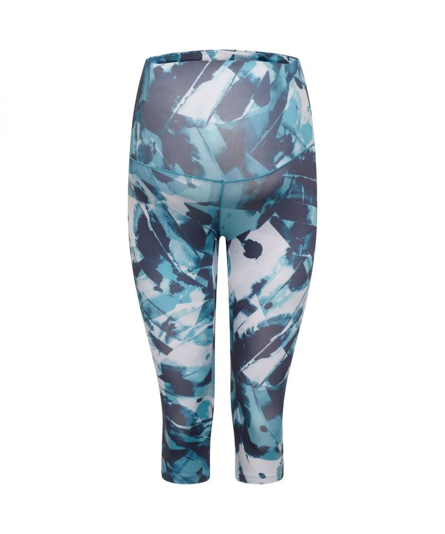 Material: Elastane, Polyester. Fabric: Jersey, Q-Wic, Soft Touch, Stretch. Design: Logo, Painted Effect. Fit: Maternity. Fastening: Pull-On. Bump Support, Flat Locked Seams. Fabric Technology: Moisture Wicking, Quick Dry. Length: 3/4 Length. Pockets: Waistband Pocket. Waistline: High Rise. Sustainability: Made from Recycled Materials.