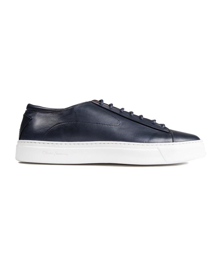 Mens blue Oliver Sweeney sirolo trainers, manufactured with leather and a rubber sole. Featuring: premium leather upper, textured sole for grip, outsole branding, branded sole and oliver sweeney branded.
