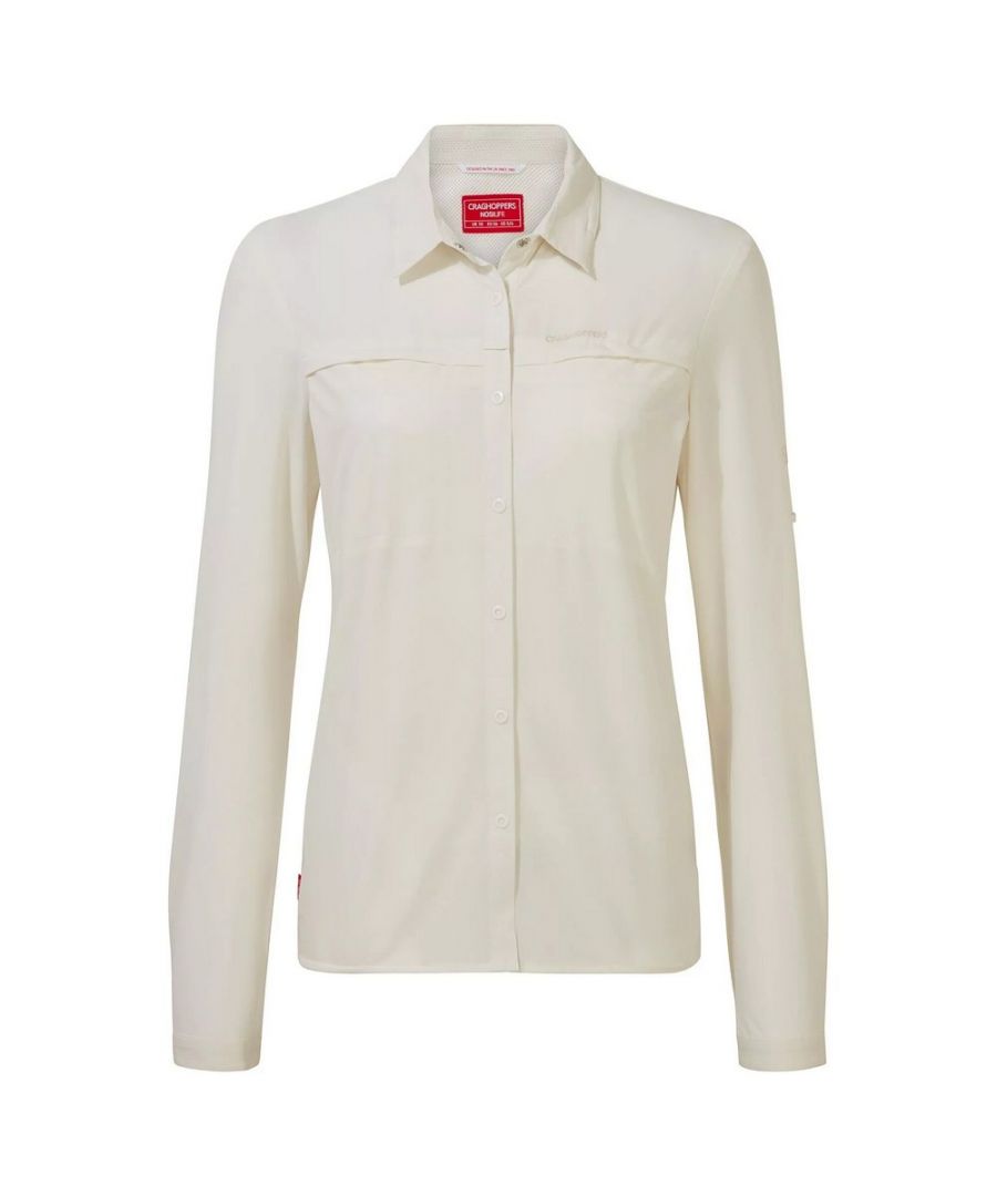 craghoppers womens/ladies pro iv long-sleeved shirt (sea salt white) - beige - size 8 uk