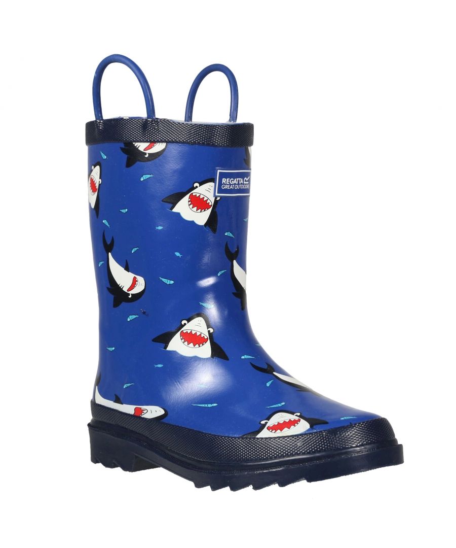 The kids Minnow Wellington Boot with its super cute printed patterns and colours is guaranteed to brighten up the greyest of winter days. Fully lined with natural cotton for added comfort and finished with a super grippy sole, they are adventure ready, whatever the weather. Vulcanised natural rubber construction - durable weather protection. Easy pull handles. Natural cotton lining. EVA comfort footbed. Multi-directional cleated sole design with square heel - reliable underfoot stability. 100% Rubber.