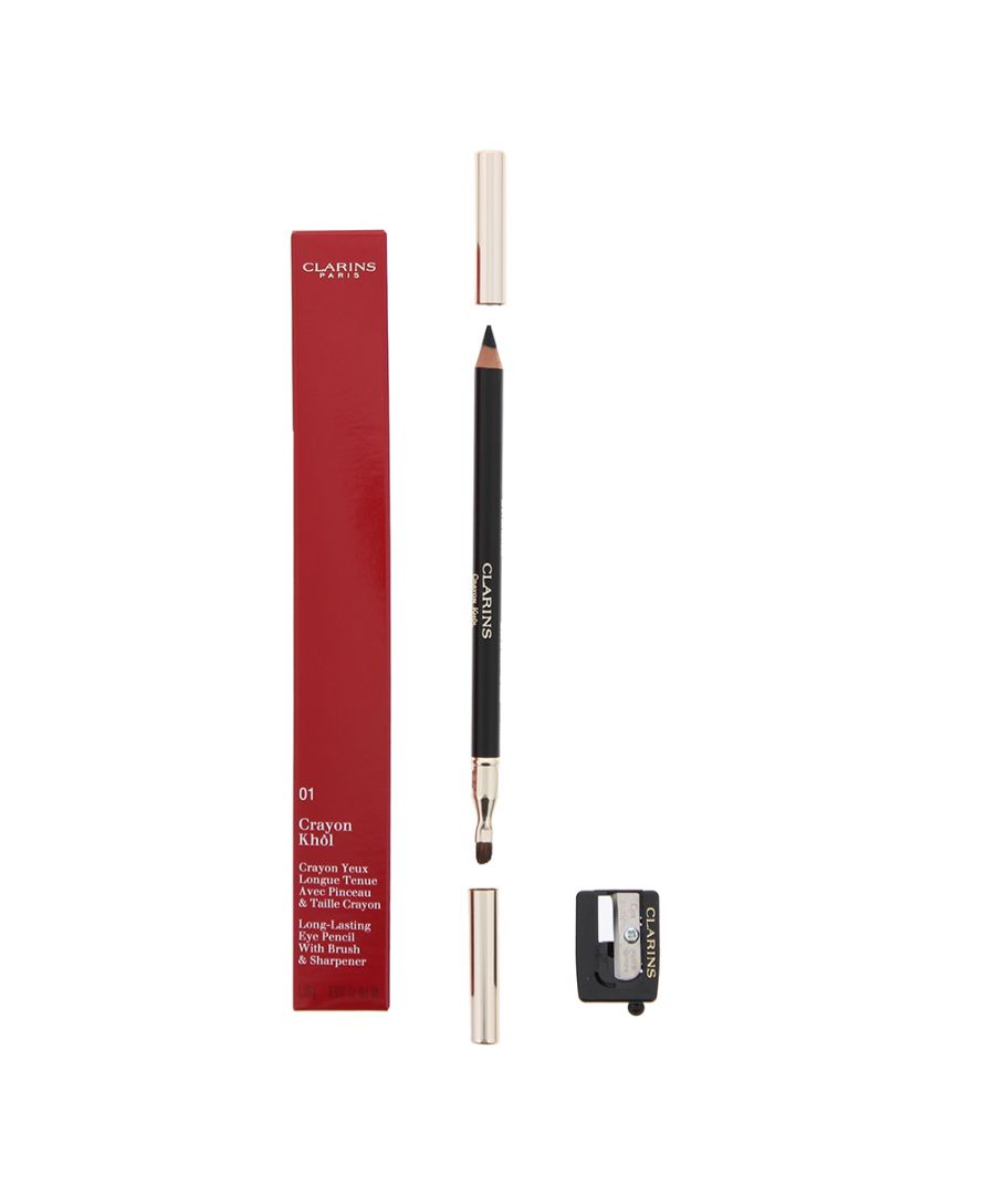 Clarins Crayon Khol Eye Pencil, suitable for all skin types, is a long-wearing formula that accentuates and intensifies the eyes. It also has a dual ended applicator brush that allows you to blend the eyeliner to create a smokey look. \nClarins Crayon Khol Eye Pencil, suitable for all skin types, is a long-wearing formula that accentuates and intensifies the eyes. It also has a dual ended applicator brush that allows you to blend the eyeliner to create a smokey look.