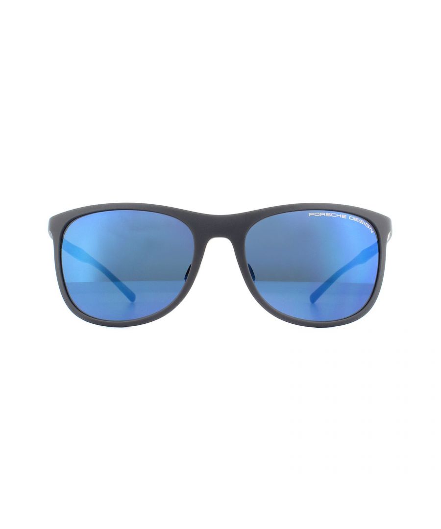 Porsche Design Sunglasses P8672 B Matte Grey Blue Mirror
