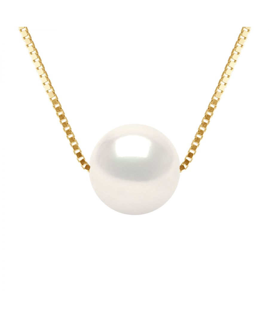 Ketting Genuine Gekweekte Pearl Freshwater Round 9-10 mm - Kwaliteit AAAA + - Colori NATURAL WHITE - Lengte 42 cm - Ketting Venetiaanse Yellow Gold 375 duizendste - 2 jaar garantie op fabricagefouten - Wordt geleverd in een koffer met een Certificaat van Echtheid en een internationaal garantie - Al onze juwelen zijn gemaakt in Frankrijk.