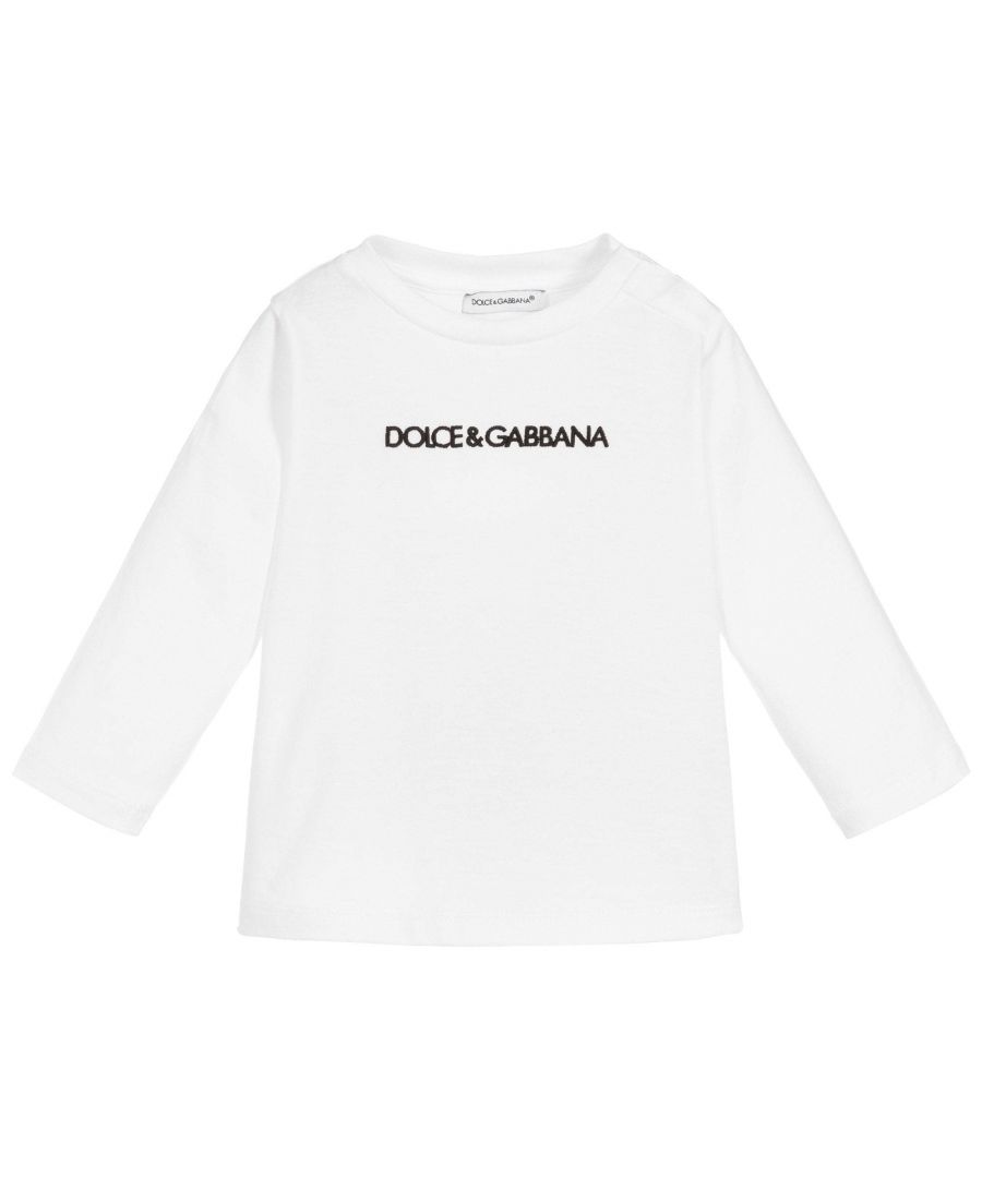 Image for Dolce & Gabbana Boys Logo Embroidered T-Shirt White