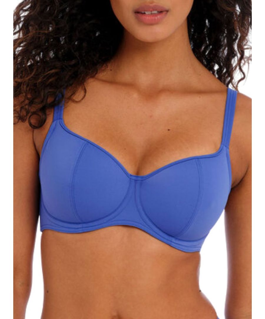 Freya Womens Jewel Cove Sweetheart Bikini Top - Blue Polyamide - Size 30FF