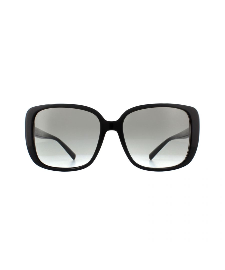 Versace Sunglasses VE4357 GB1/11 Black Grey Gradient feature a lovely leaf pattern detail along the temples around the signature Versace medusa head medallion