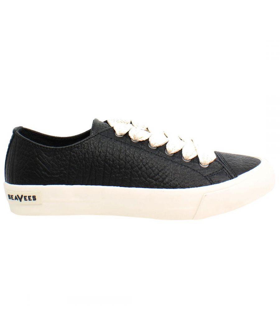 Seavees Crosby Womens Black Plimsolls - Size UK 9