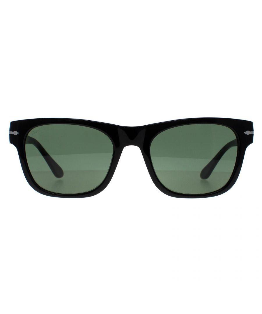Persol Rectangle Unisex Black Green PO3269S - One Size