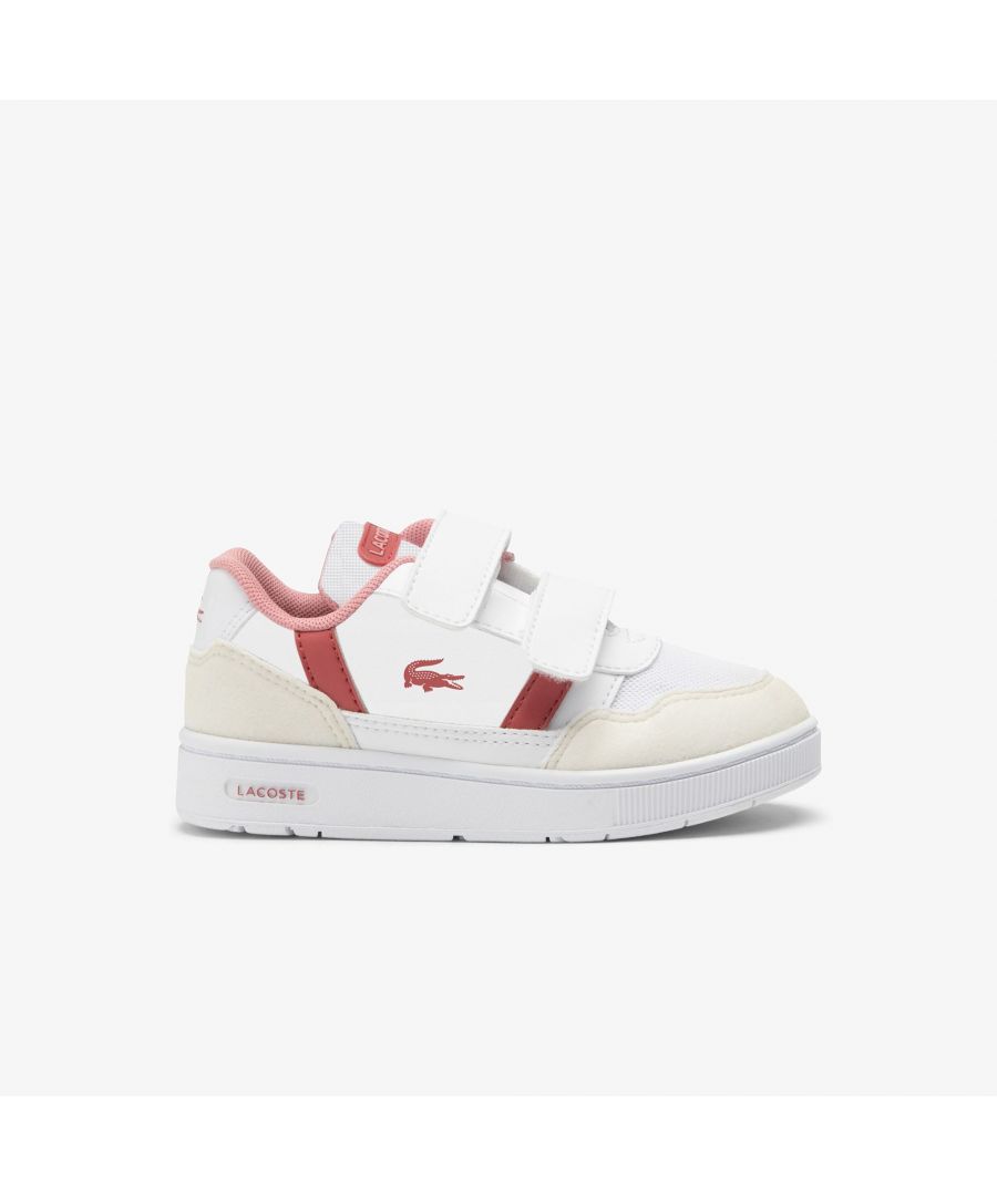 Lacoste Boys Boy's Infants T-Clip Trainers in White pink Mesh - Size UK 8 Infant