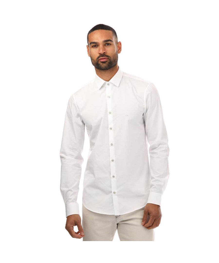 Calvin Klein slimfit Easy Care overhemd voor heren, wit