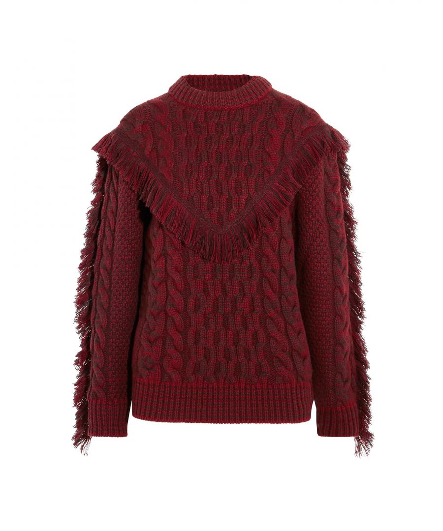 knitted, fringed, mélange, two-tone, turtleneck, medium-weight knitted, long sleeves, no pockets