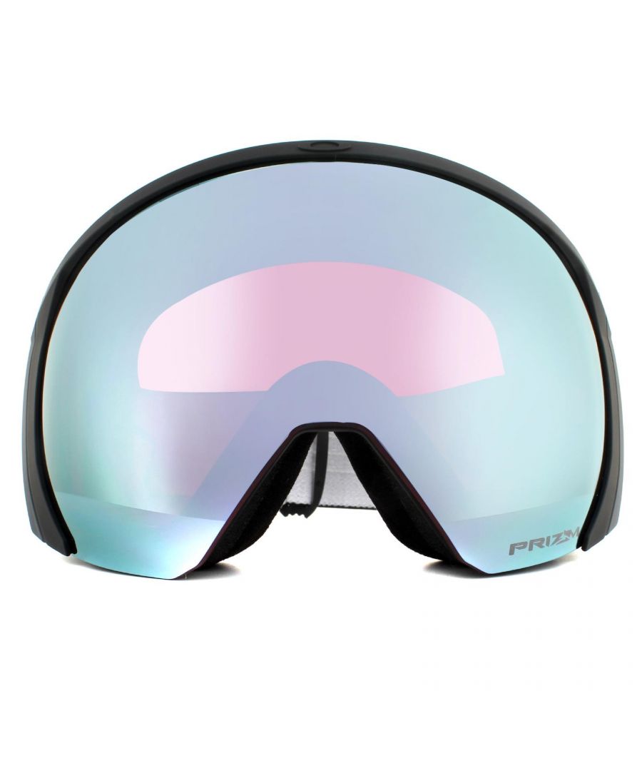 Oakley Ski Goggles Flight Path XL OO7110-05 Matte Black Prizm Snow Sapphire Iridium sit at the top of the snow goggles range, a premium design that is used by many of the worldâ€™s top athletes. This XL model delivers an enormous field of view, the frames architecture means any angle is optimised and delivers an unprecedented and unobstructed line of vision. Lens construction features Ridgelock, simple and quick lens changing technology that ensures a full, impenetrable seal that prevents even the harshest conditions from entering the goggle. Triple layered foam prevents fogging and the goggle fits most helmets perfectly.