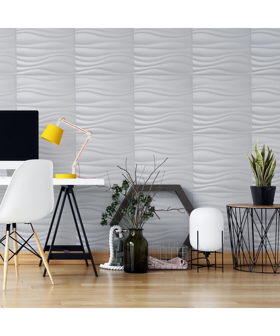 - Create a home office space that will inspire productivity and stir your creativity with our Home Office Decor Collection!\n- These office decor ideas will actually make you want to sit down and complete your tasks of the day.\n- In your own home our 3D Wall Panels can be used for furbishing old walls, dividing rooms or even protecting walls. Our decor boards are made from natural plant fibre and the raw material used is 100% recycled.\n- This material is also compostable at the end of its life cycle and therefore it is 100% biodegradable.\n- This is a real DIY product! Install our 3D Wall Panels in minimum time, easy to install and can be installed by any amateur hobbyist.\n- Just glue, apply and paint! The original colour of 3D Wall Panels is OFF WHITE but the 3D tile can be painted with any type of paint (both water and oil based) so you can paint them the color you want!\n- Each box contains 12 pcs of 3D Wall Panels with a size of 50x50x1.75cm or 19.7x19.7x0.7 in, which makes a total of 3 sqm2 or 32.3 sft2, so you can cover a surface of 3 sqm2 or 32.3 sft2 wall by buying one single box.
