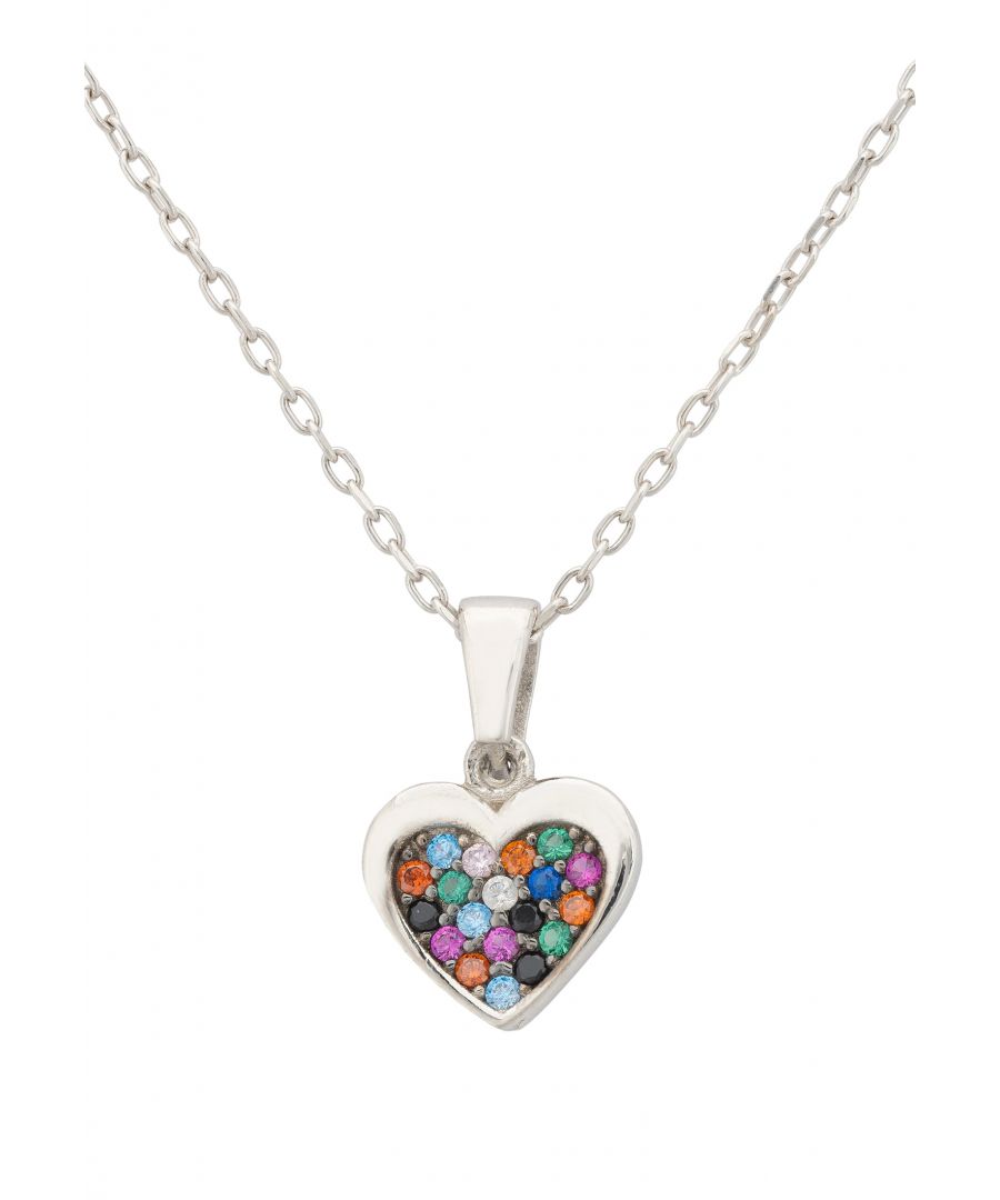 Image for True Love Multicoloured Heart Necklace Silver