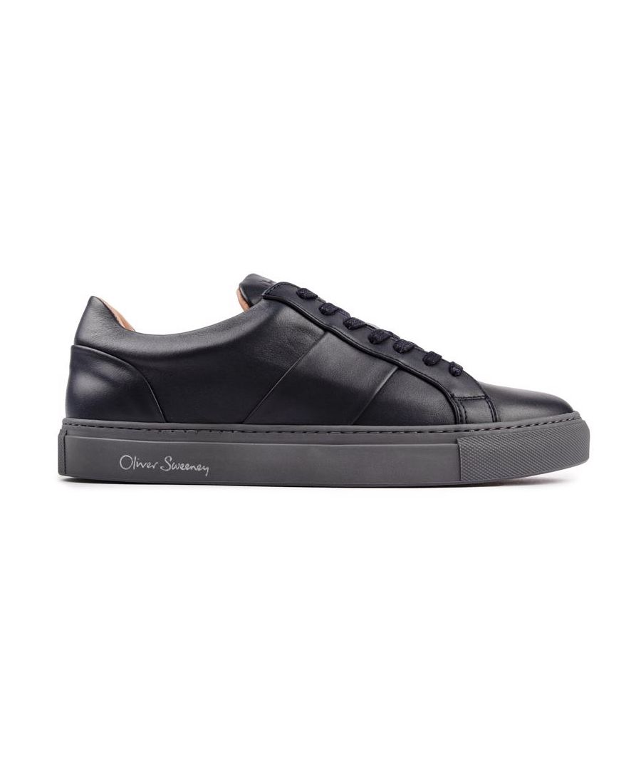 Fresh, Dapper And Comfy, These Premium Oliver Sweeney Quintos Trainers Are A Must-have For A Modern, Stylish Man On The Go. These Dark Blue Court Style Shoes Are A Smart-casual Wardrobe Staple Featuring Fine Calf Leather Upper, Super Soft Calf Leather Lining And A Subtle Signature Logo.